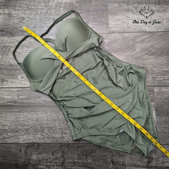 ODIJ Cross Front Cut Out Tummy Control One Piece Size M - Picture 3 of 4